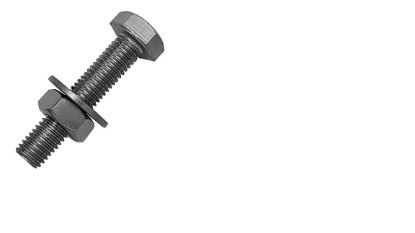 Picture of High Tensile Hexagonal Head Bolt with Nut and Spring Washer-(Length 100MM Size X Pitch-M16)