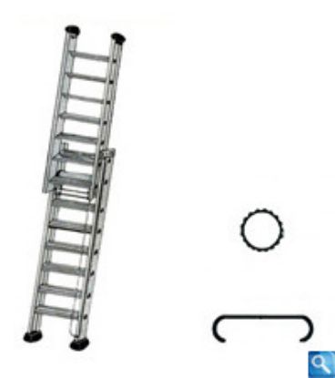 Picture of Aluminum Extension Ladder-36Ft., Load Bearing Capacity:150 Kgs
