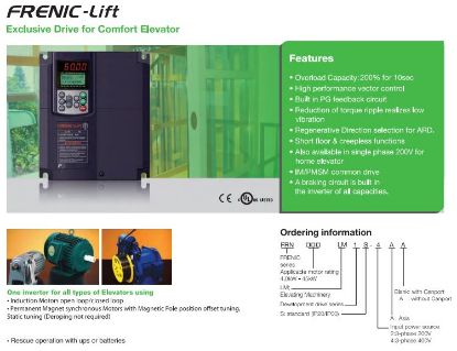 Picture of Elevator Inverter (Frenic Lift)-Power Supply Volatage:Single Phase, 200VAC, Applicable Standard Motor-2.2kW, Rated Outout Current:11A