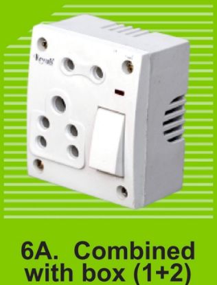 Picture of COMPLETE JUNCTION BOX WITH ONE 6 AMPERE 3-PIN SOCKET AND ONE 6 AMPERE