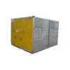 A double skin air washer is a type of air handling machine that circulates air through a number of filters, cooling coils, and humidification pads before delivering conditioned air to an area.