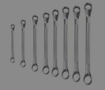 Picture of BI-HEXAGONAL RING SPANNER -E-2007 , SET -8 PCS , SHALLOW OFFSET -CRV , KIT- 07-80SD