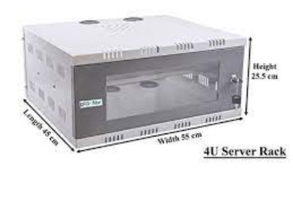 Picture of 4U CCTV DVR Rack/NVR/Server/Network Rack with 4 Power Socket Plug Transparent Glass Door Metal Cabinet Box(Size 5: 45cm X 55cm X 25cm)